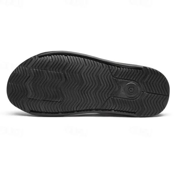 Men's Brown Crocodile Pattern Sandals with Adjustable Strap, Stylish Design for Casual, Outdoor and Summer Wear