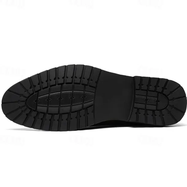 Men's Brown Faux Leather Chelsea Boots with Buckle Strap, Polished Finish, and Rugged Sole – Classic Casual & Formal Footwear