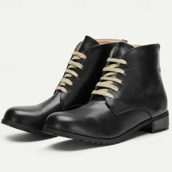 Men's Brown Faux Leather Lace-Up Ankle Boots – Stylish and Durable Casual Footwear for Outdoor and Everyday Wear