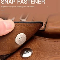 Men's Brown Faux Leather Messenger Bag with Multiple Pockets and Adjustable Strap - Stylish and Functional Crossbody Bag for Travel and Daily Use