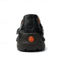 Men's Brown Faux Leather Sandals with Perforated Design, Adjustable Strap, and Durable Sole – Comfortable for Casual Wear, Outdoor and Summer Activities