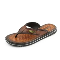 Men's Brown Flip Flop Sandals – Lightweight Non-Slip Beach Slippers with Cushioned Sole for Summer, Travel & Casual Wear