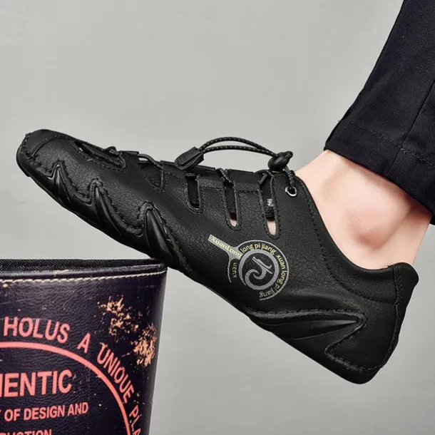 Men's Brown Leather Outdoor Sandals with Secure Lace-Up Design - Perfect for Hiking and Casual Wear