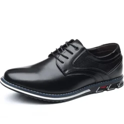 Men's Brown Leather Oxford Shoes with Non-Slip Rubber Sole - Stylish and Comfortable Dress Shoes for Formal and Casual Wear