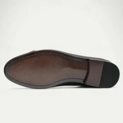 Men's Brown Leather Tassel Loafers with Brogue Detailing, Classic Slip-On Dress Shoes for Weddings, Parties and Formal Events