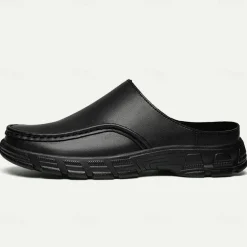 Men's Brown Slip-On Mules with Cushioned Sole - Comfortable and Stylish Footwear for Casual Wear