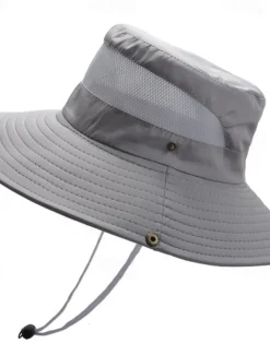 Men's Bucket Hat Sun Hat Wild Brim Hat Black Wine Polyester Patchwork Fashion Casual Outdoor Daily Fishing Color Block Sunscreen Breathable
