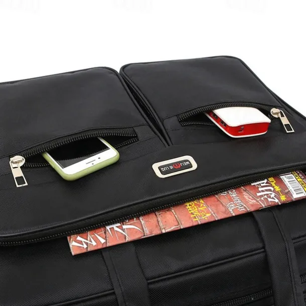 Men's Business Laptop Bag with Shoulder Strap, Water-Resistant Work Briefcase with Multiple Zipper Pockets for Office and Travel