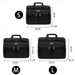 Men's Business Laptop Bag with Shoulder Strap, Water-Resistant Work Briefcase with Multiple Zipper Pockets for Office and Travel