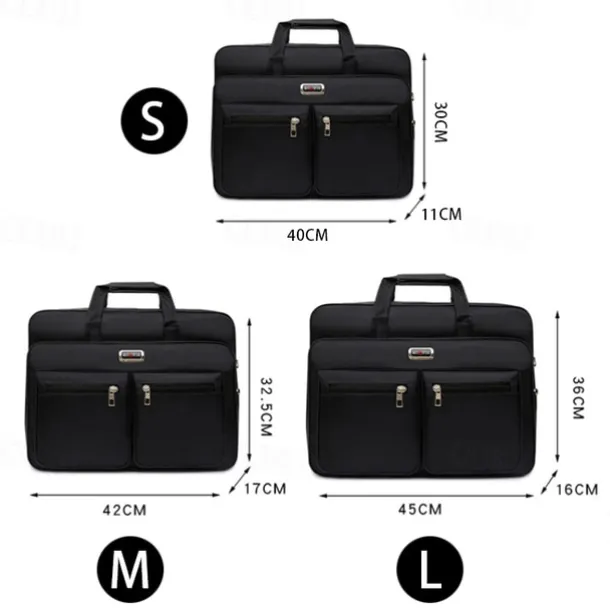 Men's Business Laptop Bag with Shoulder Strap, Water-Resistant Work Briefcase with Multiple Zipper Pockets for Office and Travel
