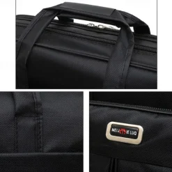 Men's Business Laptop Bag with Shoulder Strap, Water-Resistant Work Briefcase with Multiple Zipper Pockets for Office and Travel