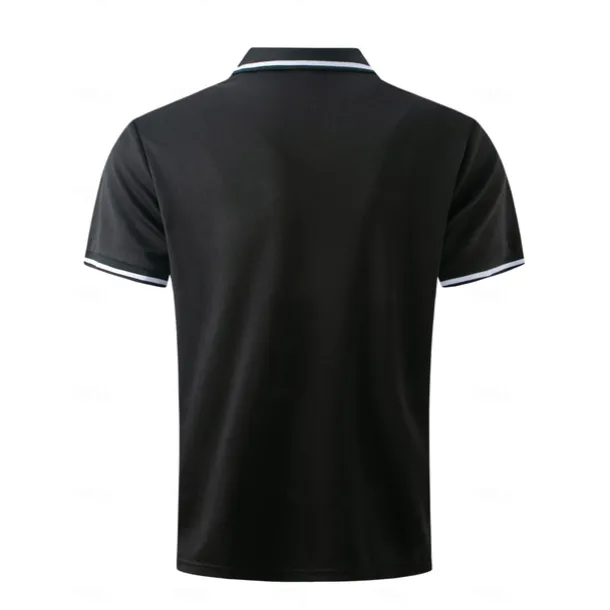Men's Business Polo Golf Shirt Business Casual Ribbed Polo Collar Short Sleeve Solid Color Buttons Summer Spring & Fall Light Pink Dark Pink Black White Light Green Dark navy Business Polo