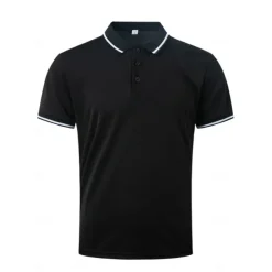 Men's Business Polo Golf Shirt Business Casual Ribbed Polo Collar Short Sleeve Solid Color Buttons Summer Spring & Fall Light Pink Dark Pink Black White Light Green Dark navy Business Polo