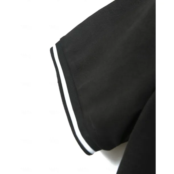 Men's Business Polo Golf Shirt Business Casual Ribbed Polo Collar Short Sleeve Solid Color Buttons Summer Spring & Fall Light Pink Dark Pink Black White Light Green Dark navy Business Polo