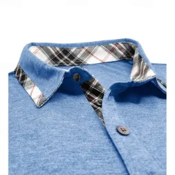 Men's Business Polo Golf Shirt Work Business Lapel Classic Short Sleeve Basic Modern Color Block Patchwork Button Spring & Summer Regular Fit Light Blue Black Light Grey Green Khaki Dark Blue