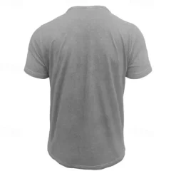 Men's Button T Shirt Henley Shirt Tee Tee Top Short Sleeve Henley Summer Classic Solid / Plain Color Fashion Designer Buckle Vacation Street Going out Blue Wine Dark Gray Top Tee for Men