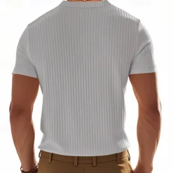 Men's Button T Shirt T Shirt Henley Shirt Tee Short Sleeve Henley Summer Spring Plain Fashion Designer Basic Jacquard Vacation Street Going out Black White Red Top Tee for Men