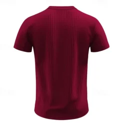 Men's Button T Shirt T Shirt Henley Shirt Tee Short Sleeve Henley Summer Spring Plain Fashion Designer Basic Jacquard Vacation Street Going out Black White Red Top Tee for Men