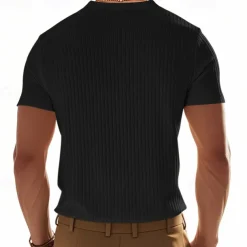 Men's Button T Shirt T Shirt Henley Shirt Tee Short Sleeve Henley Summer Spring Plain Fashion Designer Basic Jacquard Vacation Street Going out Black White Red Top Tee for Men