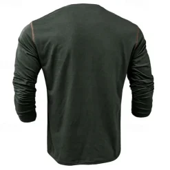 Men's Button T Shirt T Shirt Henley Shirt Tee Long Sleeve Henley Spring & Fall Color Block Fashion Designer Basic Patchwork Vacation Street Going out Black White Wine Top Tee for Men