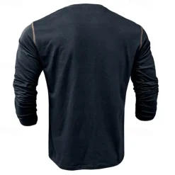 Men's Button T Shirt T Shirt Henley Shirt Tee Long Sleeve Henley Spring & Fall Color Block Fashion Designer Basic Patchwork Vacation Street Going out Black White Wine Top Tee for Men