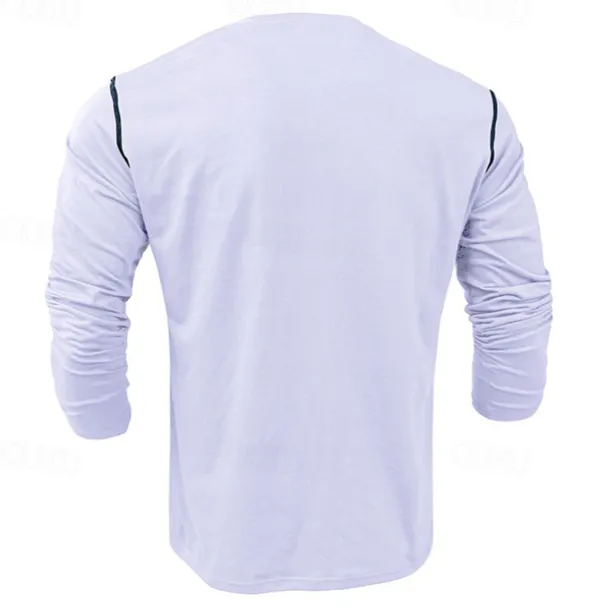 Men's Button T Shirt T Shirt Henley Shirt Tee Long Sleeve Henley Spring & Fall Color Block Fashion Designer Basic Patchwork Vacation Street Going out Black White Wine Top Tee for Men