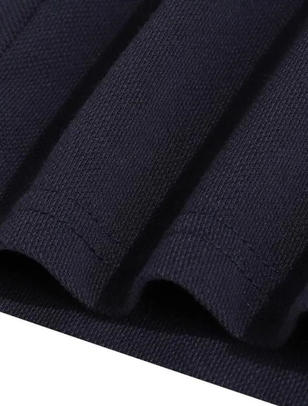 Men's Button Up Polos Cotton Polo Shirt Casual Holiday Lapel Short Sleeve Fashion Basic Color Block Patchwork Embroidered Summer Regular Fit Black Wine Navy Blue Green Grey Button Up Polos