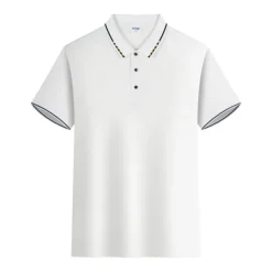 Men's Button Up Polos Golf Shirt Casual Sports Ribbed Polo Collar Classic Short Sleeve Fashion Basic Plain Button Summer Regular Fit Wine Lake Blue Black White Pink Navy Blue Button Up Polos