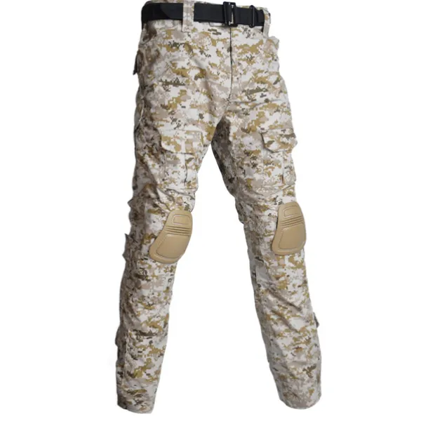 Men's Camouflage Hunting Pants Tactical Pants with Knee Pads Ripstop Windproof Breathable Multi-Pockets Winter Autumn Camo Cotton Bottoms for Hunting Military Training Jungle Python Desert Python CP