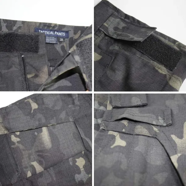 Men's Camouflage Hunting Pants Tactical Pants with Knee Pads Ripstop Windproof Breathable Multi-Pockets Winter Autumn Camo Cotton Bottoms for Hunting Military Training Jungle Python Desert Python CP