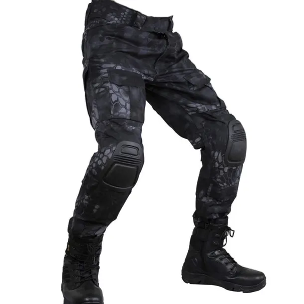 Men's Camouflage Hunting Pants Tactical Pants with Knee Pads Ripstop Windproof Breathable Multi-Pockets Winter Autumn Camo Cotton Bottoms for Hunting Military Training Jungle Python Desert Python CP