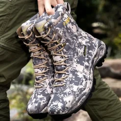 Men's Camouflage Outdoor Hiking Boots – Waterproof, Durable, and Lightweight with Non-Slip Sole for Hunting and Trekking