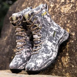 Men's Camouflage Outdoor Hiking Boots – Waterproof, Durable, and Lightweight with Non-Slip Sole for Hunting and Trekking