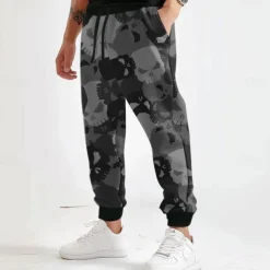 Men's Camouflage Sweatpants Joggers Trousers Mid Waist Drawstring Elastic Waist Active Vintage Casual Outdoor Street Dailywear Pocket Spring Fall Winter 3D Print Green Gray