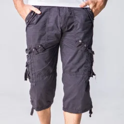 Men's Capri Cargo Shorts Cargo Shorts Capri Pants Shorts Summer Shorts Multi Pocket Flap Pocket Plain Comfort Wearable Knee Length Outdoor Sport Daily Fashion Casual Army Green Red