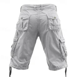 Men's Capri Cargo Shorts Cargo Shorts Shorts Summer Shorts Multi Pocket Flap Pocket Plain Comfort Wearable Knee Length Outdoor Sport Daily Fashion Casual Black Red