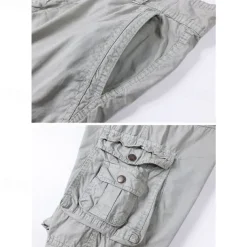 Men's Capri Cargo Shorts Cargo Shorts Shorts Summer Shorts Multi Pocket Flap Pocket Plain Comfort Wearable Knee Length Outdoor Sport Daily Fashion Casual Black Red