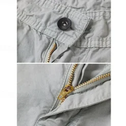 Men's Capri Cargo Shorts Cargo Shorts Shorts Summer Shorts Multi Pocket Flap Pocket Plain Comfort Wearable Knee Length Outdoor Sport Daily Fashion Casual Black Red