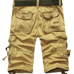 Men's Capri Cargo Shorts Cargo Shorts Shorts Capri Pants Hiking Shorts Leg Drawstring 6 Pocket Plain Comfort Outdoor Daily Going out Fashion Streetwear Black Army Green