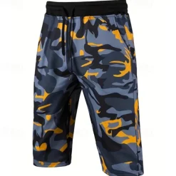 Men's Capri Pants Camo Shorts Summer Shorts Pocket Drawstring Elastic Waist Graphic Camouflage Camo / Camouflage Comfort Breathable Calf-Length Outdoor Vacation Sport Casual Yellow Sky Blue