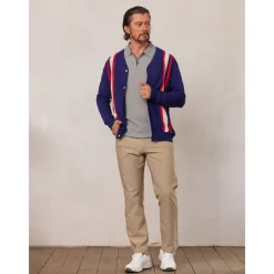 Men's Cardigan Sweater Dark Navy Long Sleeve Top Golf Attire Clothes Outfits Wear Apparel