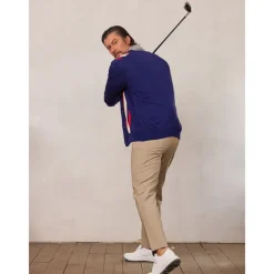 Men's Cardigan Sweater Dark Navy Long Sleeve Top Golf Attire Clothes Outfits Wear Apparel