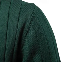 Men's Cardigan Sweater Knit Button Up with White Trim Striped Deep V Knitwear Elegant School Training Clothing Apparel Bishop Sleeve Fall Winter Black Navy Blue S M L