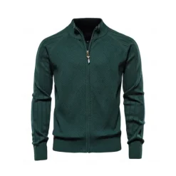 Men's Cardigan Sweater Navy Blue Dark Green khaki Long Sleeve Top Golf Attire Clothes Outfits Wear Apparel