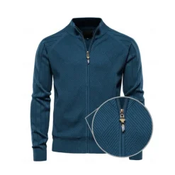 Men's Cardigan Sweater Navy Blue Dark Green khaki Long Sleeve Top Golf Attire Clothes Outfits Wear Apparel