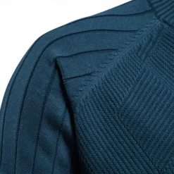 Men's Cardigan Sweater Ribbed Cable Knit Zipper Jacquard Solid Color Turndown Knitwear Neutral Outdoor Causal Clothing Apparel T-shirt Sleeve Winter Spring & Fall Black Navy Blue S M L