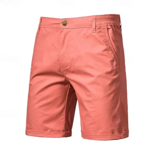 Men's Cargo Pants Buttons Pocket Solid Color Breathable Outdoor Short Outdoor Party Business Simple Classic Style Black White Micro-elastic