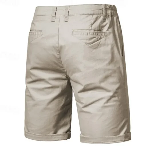 Men's Cargo Pants Buttons Pocket Solid Color Breathable Outdoor Short Outdoor Party Business Simple Classic Style Black White Micro-elastic