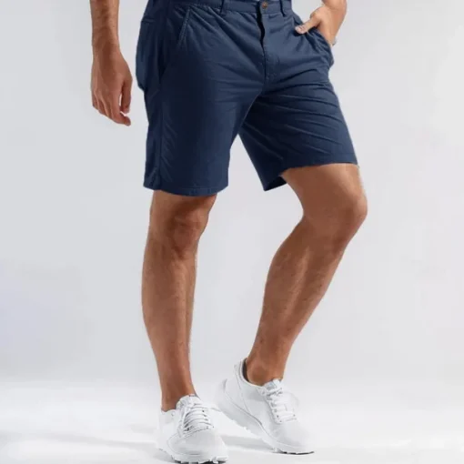 Men's Cargo Pants Buttons Pocket Solid Color Breathable Outdoor Short Outdoor Party Business Simple Classic Style Black White Micro-elastic
