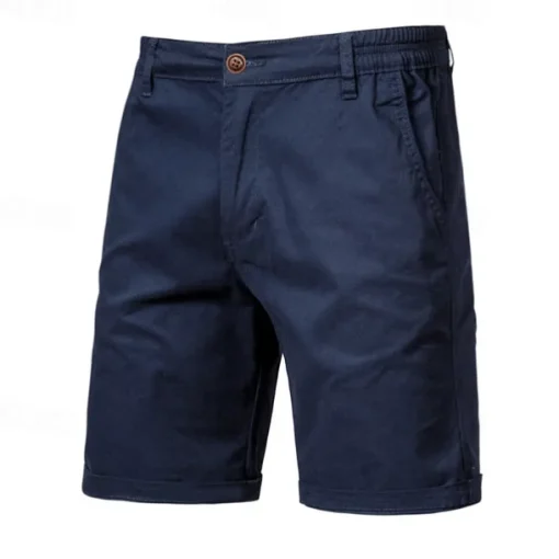Men's Cargo Pants Buttons Pocket Solid Color Breathable Outdoor Short Outdoor Party Business Simple Classic Style Black White Micro-elastic